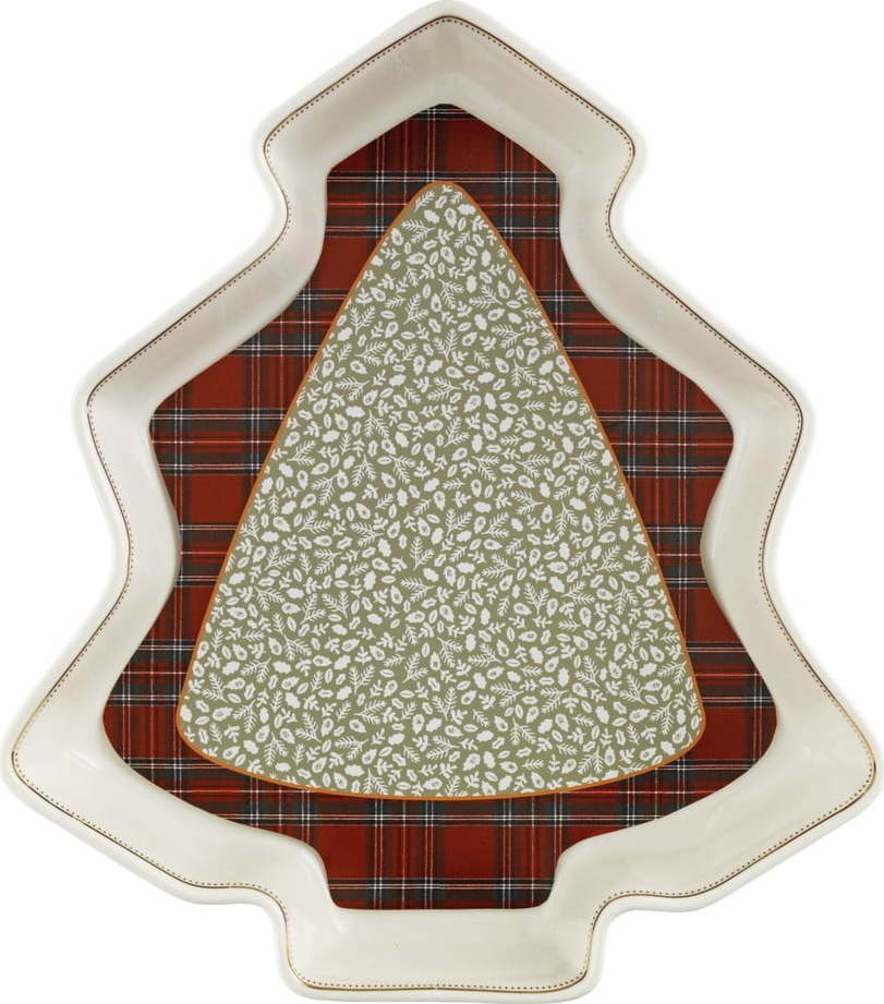 Porcelánový servírovací talíř ve tvaru stromečku Brandani Sottobosco Porcelain