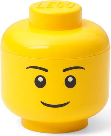 Žlutá úložná krabice ve tvaru hlavy LEGO® boy