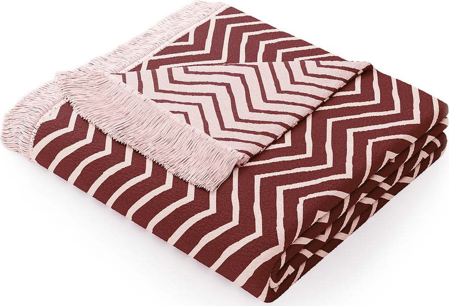 Růžovo-fialová deka s příměsí bavlny AmeliaHome Twisty