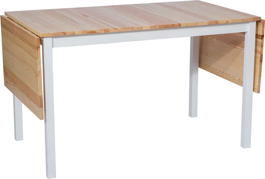 Borovicový rozkládací jídelní stůl s bílou konstrukcí loomi.design Brisbane
