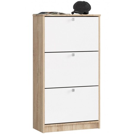 Botník se třemi dvířky dub sonoma/bílá Akord