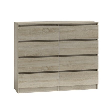 Komoda 8 šuplíků 120 cm - dub sonoma TOP Nábytek