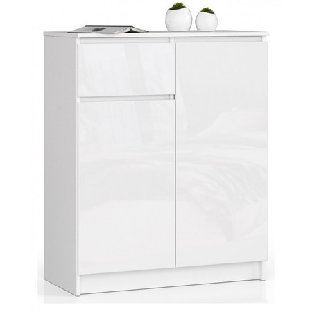 Komoda K80 2D1SZ bílá lesk Akord