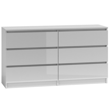 Komoda MALVA M6 140 cm - bílá lesk TOP Nábytek