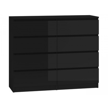 Komoda MALVA M8 120 cm - černý lesk TOP Nábytek