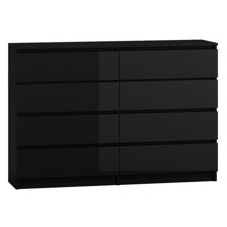 Komoda MALVA M8 140 cm - černý lesk TOP Nábytek