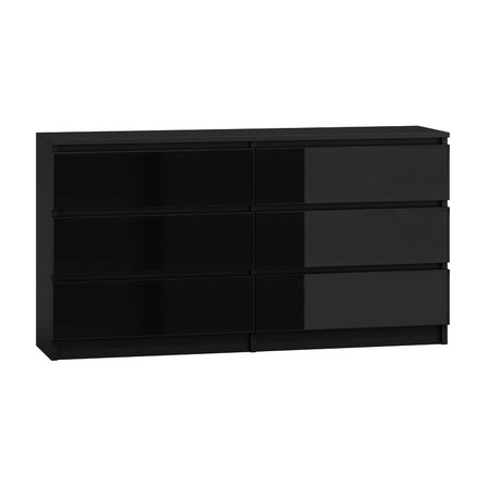 Komoda Malva M6 140 cm - černý lesk TOP Nábytek