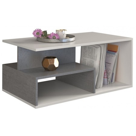 Konferenční stolek PRIMA - bílá / beton TOP Nábytek