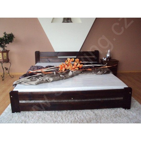 Postel Eureka 180x200 masiv borovice Ořech Maxi-Drew