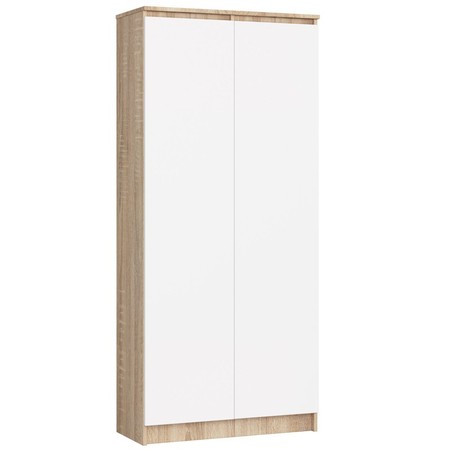 Regál R 80 cm CLP 2 dvířka 8 poliček dub sonoma/bílá Akord