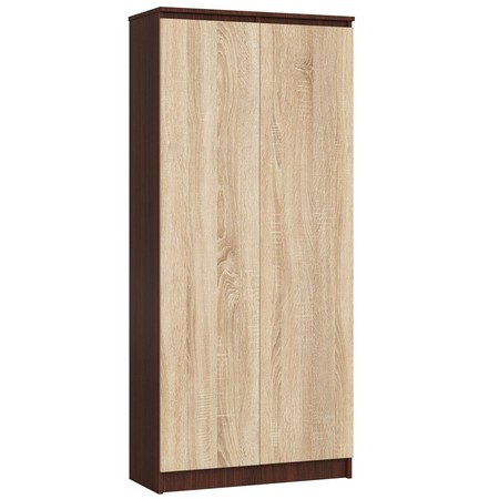 Regál R 80 cm CLP 2 dvířka 8 poliček wenge/dub sonoma Akord