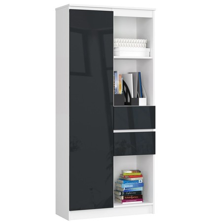 Regál R 80cm CLP R15 bílá/grafit lesk Akord