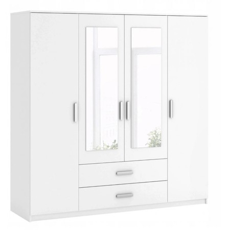 Šatní skříň ROMANA  se zrcadlem 200 cm - bílá TOP Nábytek