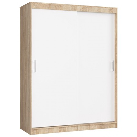 Šatní skříň posuvná 150 cm CLP MONO dub sonoma/bílá Akord