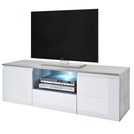 TV stolek RTV MEZO 140 CM - beton / bílá TOP Nábytek