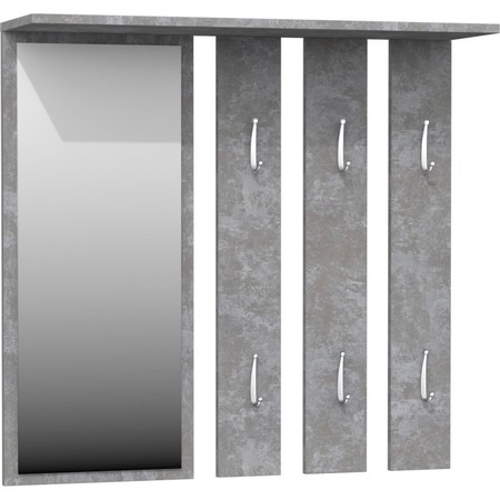 Věšák se zrcadlem OPAL beton TOP Nábytek