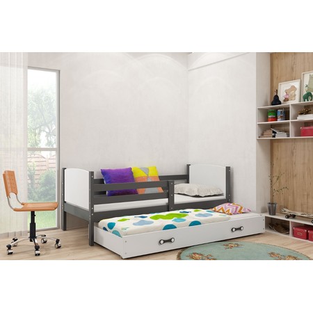 Výsuvná dětská postel TAMI 190x80 cm Bílá Šedá BMS