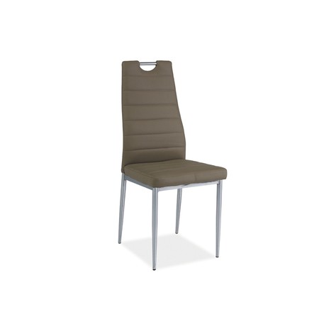 Židle H260 chrom/tmavá béžová eko-kůže SIGNAL