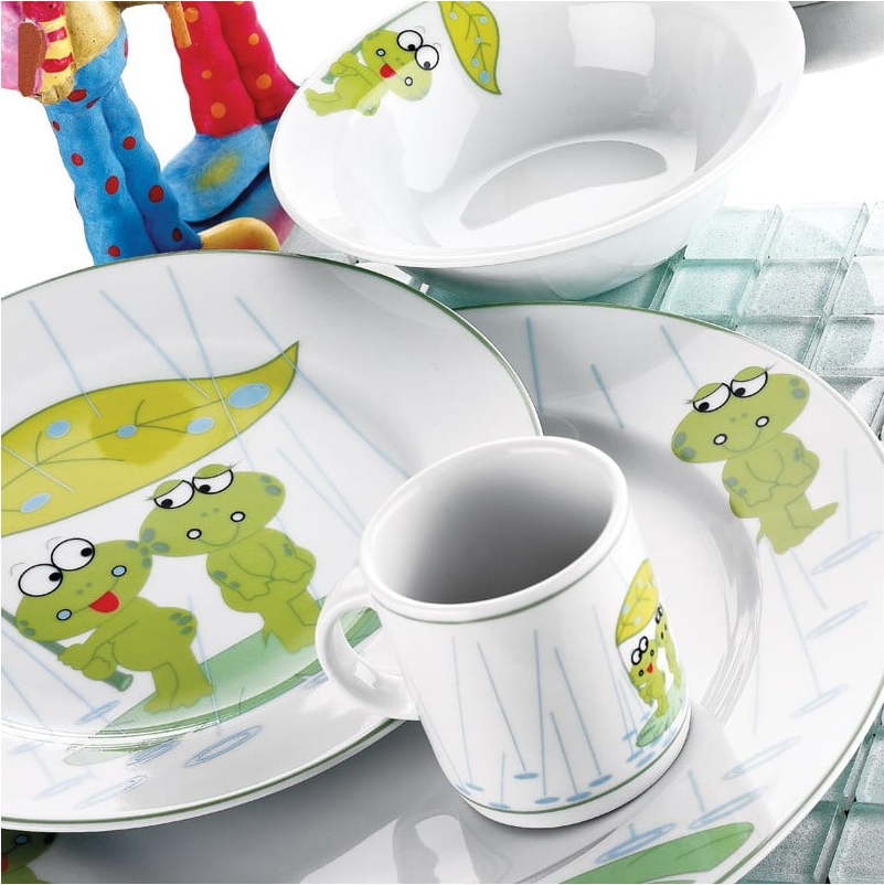 5dílný dětský porcelánový jídelní set Kütahya Porselen Frogs Kütahya Porselen