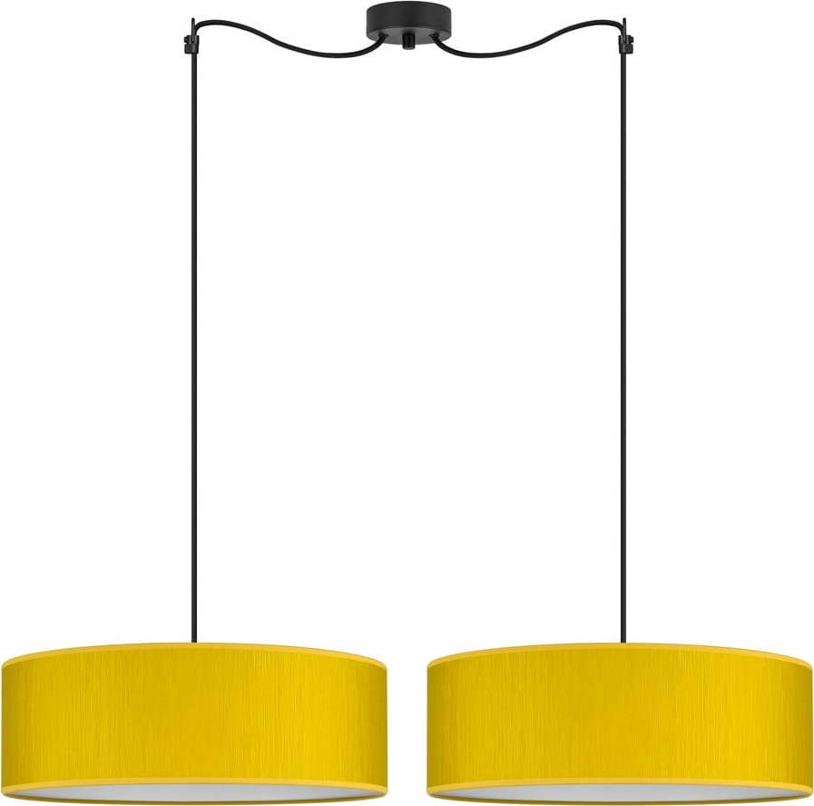 Žluté dvouramenné závěsné svítidlo Bulb Attack Doce XL