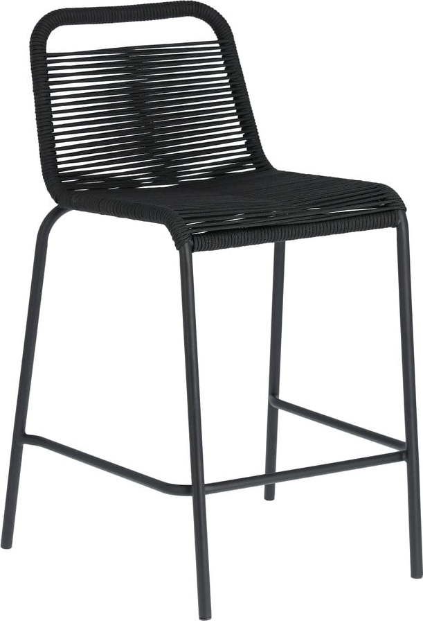 Černá barová židle s ocelovou konstrukcí La Forma Glenville