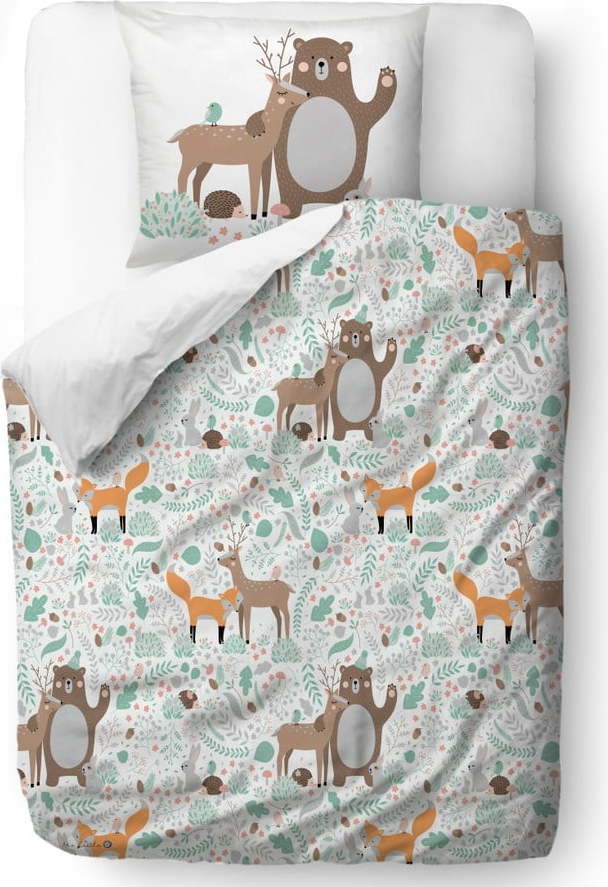 Dětské povlečení z bavlněného saténu Mr. Little Fox Fox Dear Friends