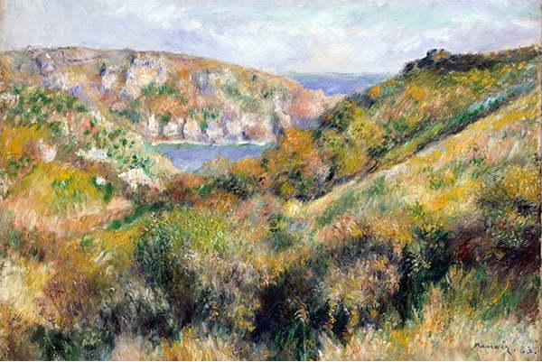 Reprodukce obrazu Auguste Renoir - Hills around the Bay of Moulin Huet