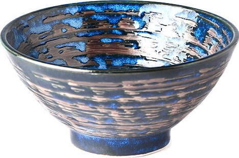 Modrá keramická miska MIJ Copper Swirl