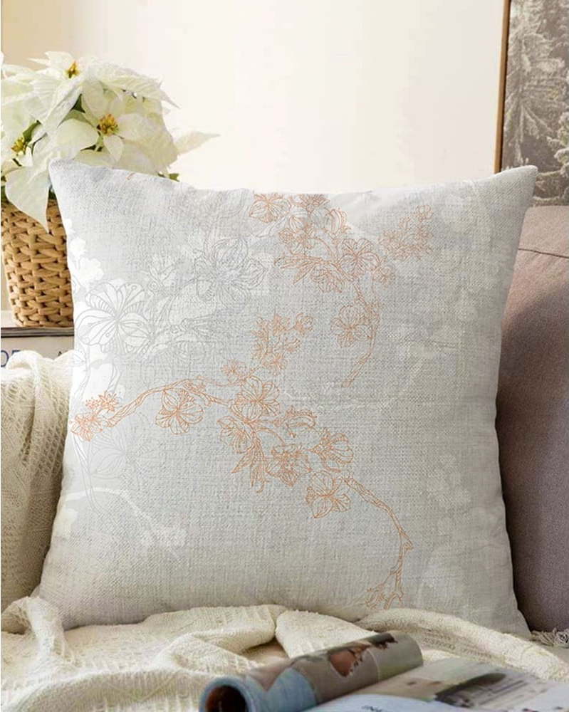 Šedý povlak na polštář s příměsí bavlny Minimalist Cushion Covers Bloom