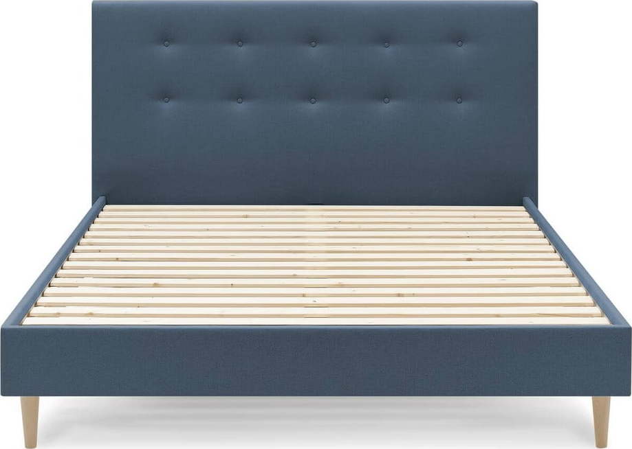 Modrá dvoulůžková postel Bobochic Paris Rory Light. 160 x 200 cm Bobochic Paris