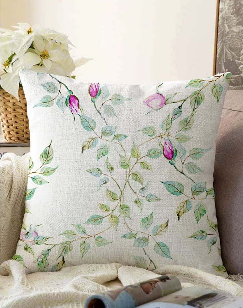 Béžový povlak na polštář s příměsí bavlny Minimalist Cushion Covers Roses