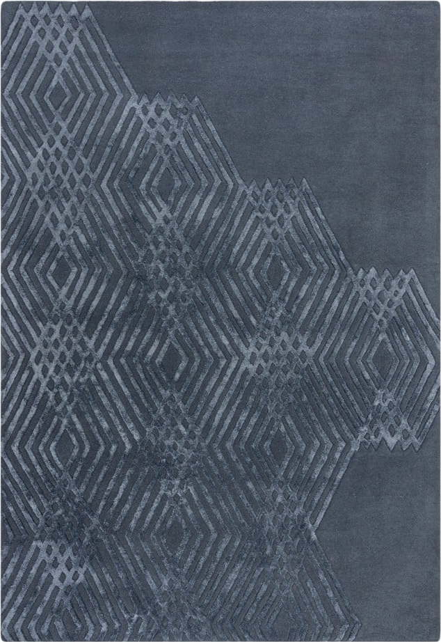 Modrý vlněný koberec Flair Rugs Diamonds