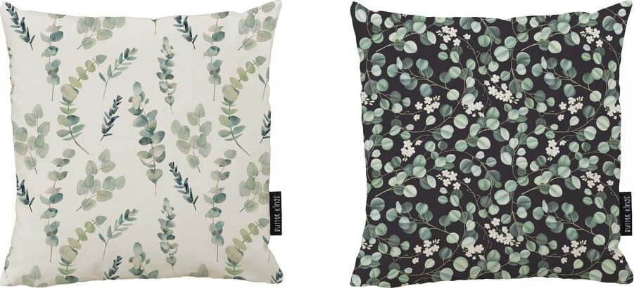 Sada 2 bavlněných dekorativních polštářů Butter Kings Eucalyptus Branches