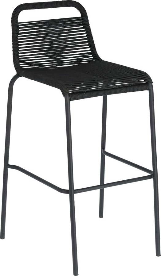 Černá barová židle s ocelovou konstrukcí La Forma Glenville