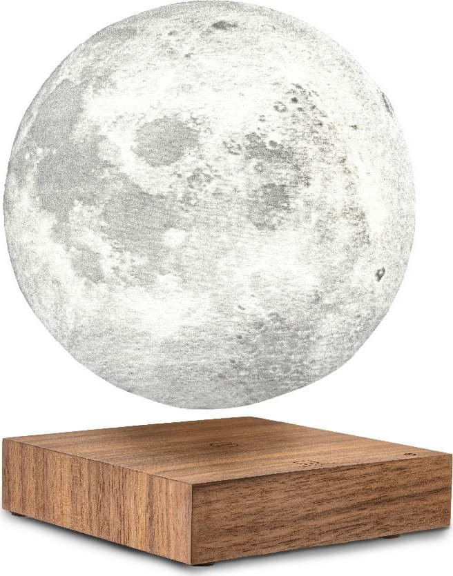 Stolní levitující lampa ve tvaru Měsíce Gingko Moon Walnut Gingko