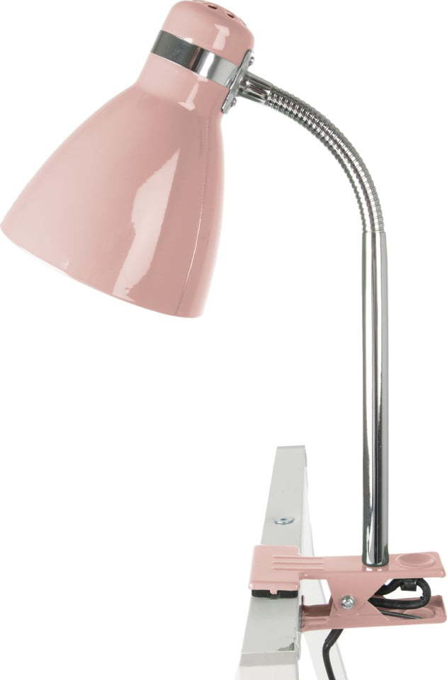Růžová stolní lampa s klipem Leitmotiv Study Leitmotiv