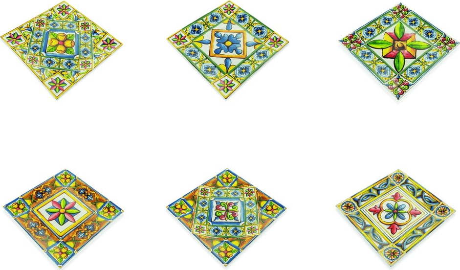 Sada 6 porcelánových talířů Villa d'Este Costiera Villa d'Este