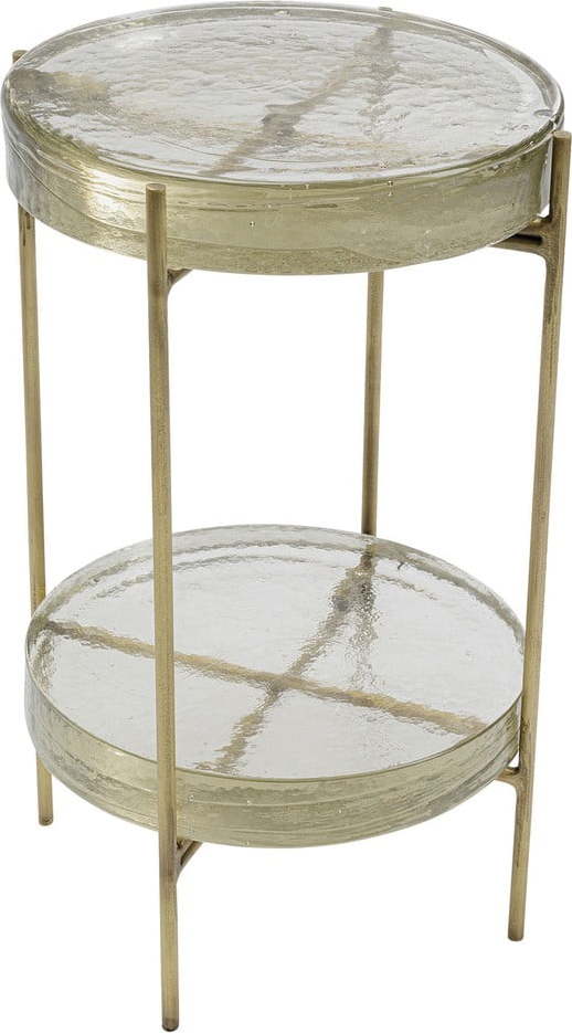 Odkládací stolek ve zlaté barvě Kare Design Ice Double