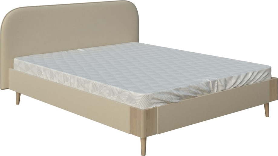 Béžová dvoulůžková postel ProSpánek Lagom Plain Soft