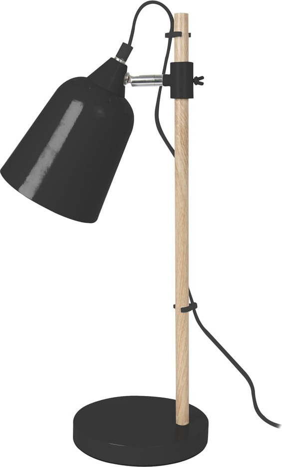 Černá stolní lampa Leitmotiv Wood Leitmotiv