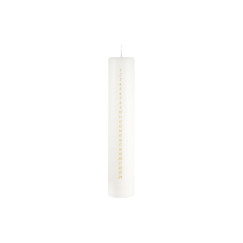Bílá adventní svíčka s čísly Unipar