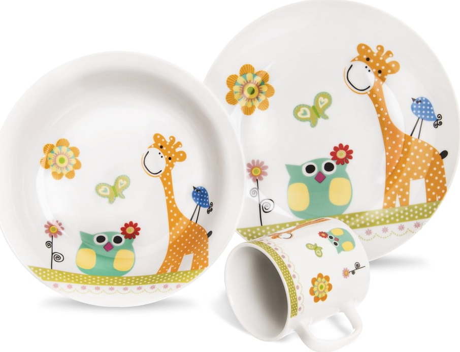 3dílný dětský porcelánový jídelní set Orion Giraffe Orion