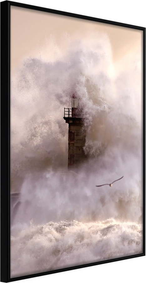 Plakát v rámu Artgeist Lighthouse During a Storm