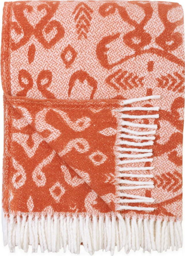 Oranžový pléd s podílem bavlny Euromant Mykonos