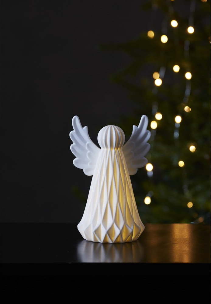 Bílá keramická vánoční světelná LED dekorace Star Trading Vinter