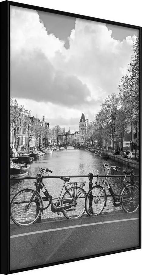 Plakát v rámu Artgeist Bicycles Against Canal