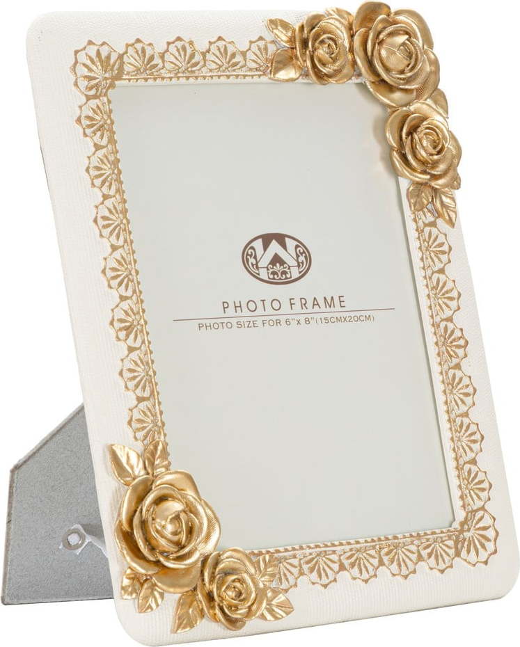 Béžový fotorámeček s detaily ve zlaté barvě Mauro Ferretti Rose