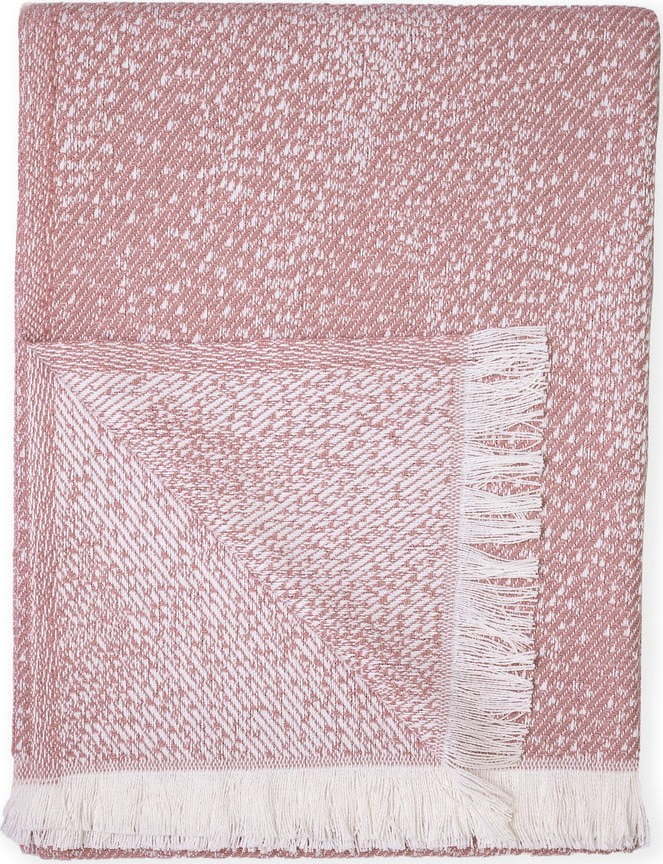 Růžový pléd s podílem bavlny Euromant Dotty Diamond