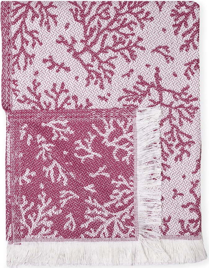 Růžový pléd s podílem bavlny Euromant Summer Coral