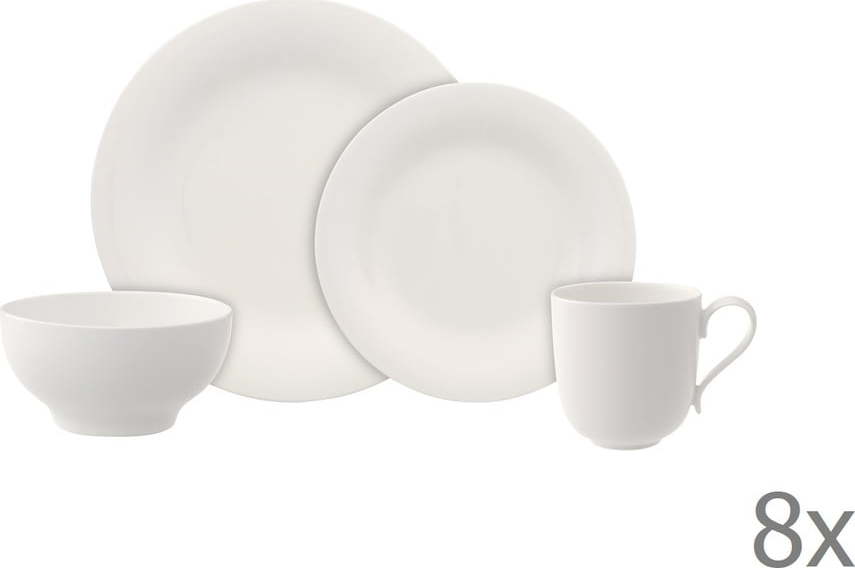 8dílný set bílého porcelánového nádobí Villeroy & Boch New Cottage Villeroy & boch